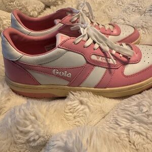 Gola Pink and White Retro Low-Top Trainers Anthropologie Women’s Size 8